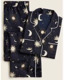 JCrew Easy-luxe Eco Long-sleeve Pajama Set In Twinkling Sky Print For Women at J. Crew