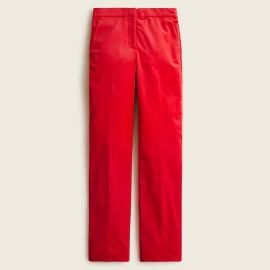 JCrew Full-length Straight-leg Stretch Cotton-velvet Pant For Women at J. Crew