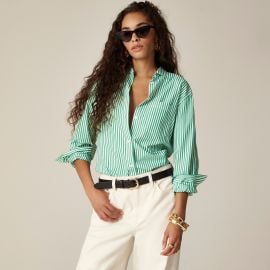 JCrew Garon Shirt In Striped Cotton Poplin For Women at J. Crew