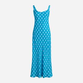 JCrew Gwyneth V-neck Cupro-blend Slip Dress In Gingham For Women at J. Crew