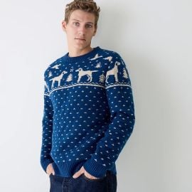 JCrew Lambswool Fair Isle Crewneck Sweater For Men at J. Crew