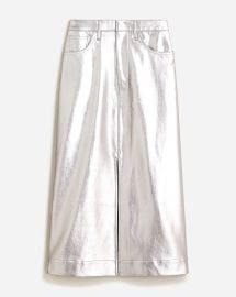 JCrew Long Skirt In Metallic Faux Leather For Women at J. Crew