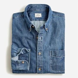 JCrew Midweight Denim Workshirt For Men at J. Crew