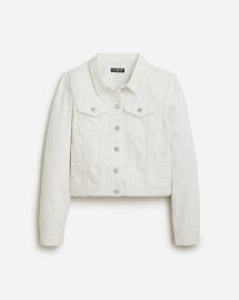 JCrew New Classic Denim Jacket In White For Women at J. Crew