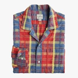 JCrew Organic Seersucker Three-pocket Camp-collar Shirt For Men at J. Crew