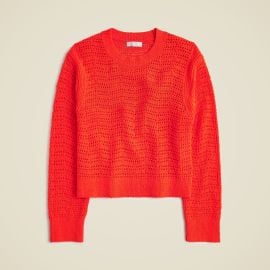 JCrew Pointelle Crewneck Sweater For Women at J. Crew