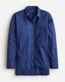 JCrew Relaxed-fit Chino Shirt With Crystals For Women at J. Crew