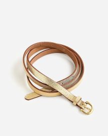 JCrew Skinny Metallic Italian Leather Belt For Women at J. Crew