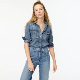 JCrew Slim-fit Chambray Shirt For Women at J. Crew