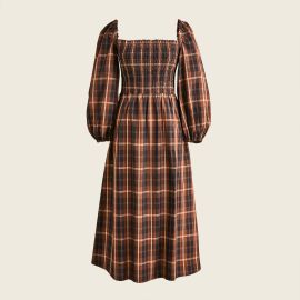 JCrew Smocked Puff-sleeve Dress In Friday Plaid For Women at J. Crew