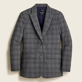 JCrew Sommerset Blazer In Grey Plaid Italian Wool For Women at J. Crew