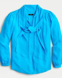 JCrew Tie-neck Blouse In Re-Imagined Silk For Women at J. Crew