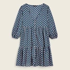 JCrew Tiered Cotton Voile Beach Dress In Best Buds For Women at J. Crew