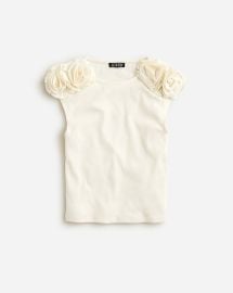 JCrew Vintage Rib Rosette T-shirt For Women at J. Crew