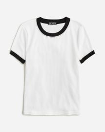 JCrew Vintage Rib Shrunken T-shirt With Contrast Trim For Women at J. Crew