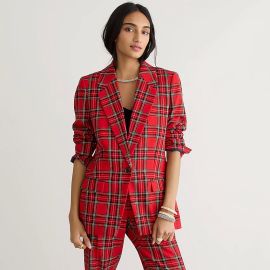 JCrew Willa Blazer In Good Tidings Plaid Wool For Women at J. Crew