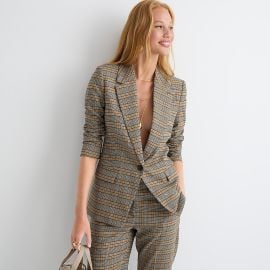 JCrew Willa Blazer In Italian Drapey Plaid Wool Blend For Women at J. Crew