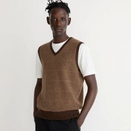 JCrew Wool-blend Herringbone Sweater-vest For Men at J. Crew