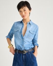JCrew Wren Slim Western Chambray Shirt In Callie Wash For Women at J. Crew