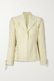 JEAN PAUL GAULTIER Lace-up striped twill blazer NET-A-PORTER at Net a Porter