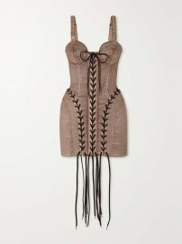 JEAN PAUL GAULTIER Lace-up topstitched denim bustier mini dress NET-A-PORTER at Net a Porter