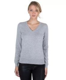 JENNIE LIU Womens 100 Pure Cashmere Long Sleeve Pullover V Neck Sweater - Macys at Macys