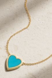 JENNIFER MEYER Mini Heart 18-karat gold turquoise necklace NET-A-PORTER at Net a Porter