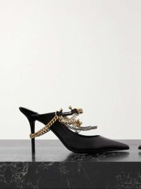 JIMMY CHOO Jean Paul Gaultier Bing 90 embellished leather mules NET-A-PORTER at Net a Porter