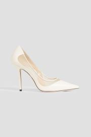 JIMMY CHOO Love 100 mesh and leather pumps at The Outnet