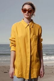 JJ Shirt in Jaune Linen at Heidi Merrick