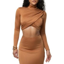 JLUXLABEL Nessa Slinky Crop Satin Top at Nordstrom