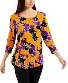 JM Collection Printed 3/4-Sleeve Top at Macys