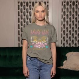 JM Leopard Tour 1983 Sage Oversized Tee james mae at James Mae