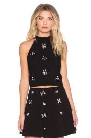 JOA Bejeweled Halter Crop Top at Revolve