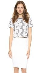 JOA Knit Jacquard Floral Tee at Shopbop