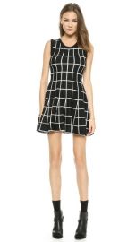 JOA Knitted Skater Dress in Check at Shopbop