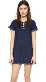 JOA Lace Up Denim Dress at Shopbop