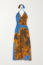 JOHANNA ORTIZ Vida Salvaje printed cotton midi dress NET-A-PORTER at Net a Porter