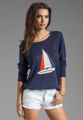 JOIE Evaline Nautical Intarsia Sweater in Blue Violet at Revolve