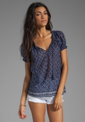 JOIE Masha Scarf Print Top in Blue Violet - Joie at Revolve