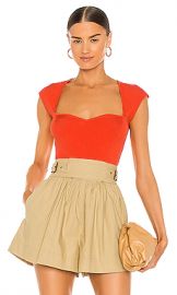 JONATHAN SIMKHAI Abia Compact Cropped Tee in Poppy from Revolve com at Revolve