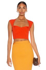 JONATHAN SIMKHAI Abia Cropped Tee in Poppy   FWRD at Forward