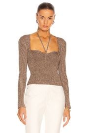 JONATHAN SIMKHAI Alexia Top in Dune Chocolate  FWRD at Forward