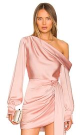 JONATHAN SIMKHAI Alice One Shoulder Top in Rose Quartz at Revolve