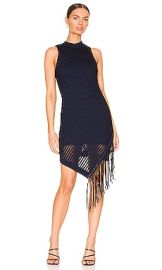 JONATHAN SIMKHAI Chelle Fringe Mini Dress in Midnight  Black at Revolve