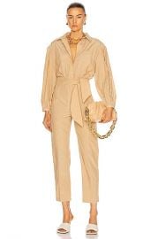 JONATHAN SIMKHAI Frankie Tie Waist Jumpsuit in Sahara  FWRD at Forward