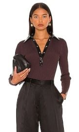 JONATHAN SIMKHAI Libby Polo in Chocolate  Black at Revolve