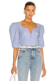 JONATHAN SIMKHAI STANDARD Thea Top in Identical Blue Stripe  FWRD at Forward