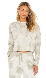 JONATHAN SIMKHAI STANDARD Tie Dye Cropped Sweatshirt in Eucalyptus Tie Dye at Revolve