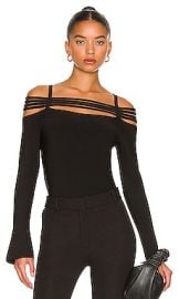 JONATHAN SIMKHAI Sarah Rib Halter Top in Black at Revolve